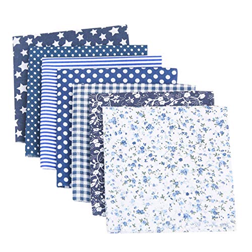 Cotton Craft Fabric Bundle 20 x 20 in, 7 pcs,Patchwork Squares Sew...