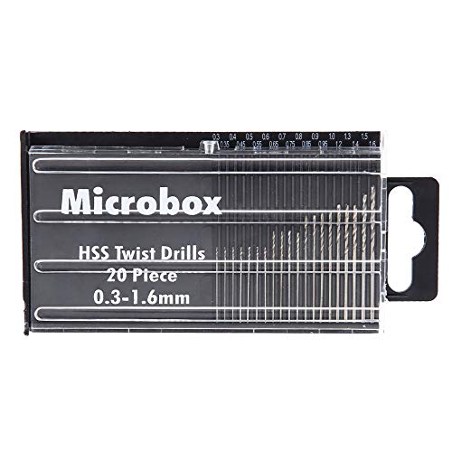 Mesee 20 Pieces HSS Mini Micro Drill Bit Set, 0.3-1.6mm Shank Twis...