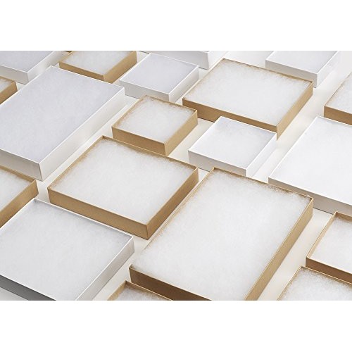 MESHA Jewelry Boxes 3.5x3.5x1 Inches Paper Gift Boxes Natural Card...