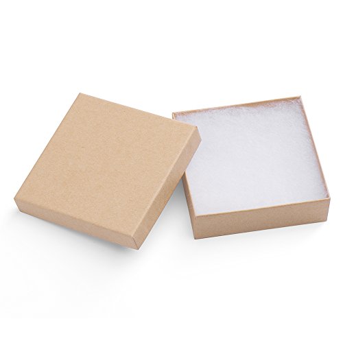 MESHA Jewelry Boxes 3.5x3.5x1 Inches Paper Gift Boxes Natural Card...