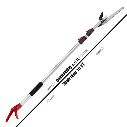 Mesoga 4.6-10 Foot Extendable Tree Pruner, Cut and Hold Pruning Tr...