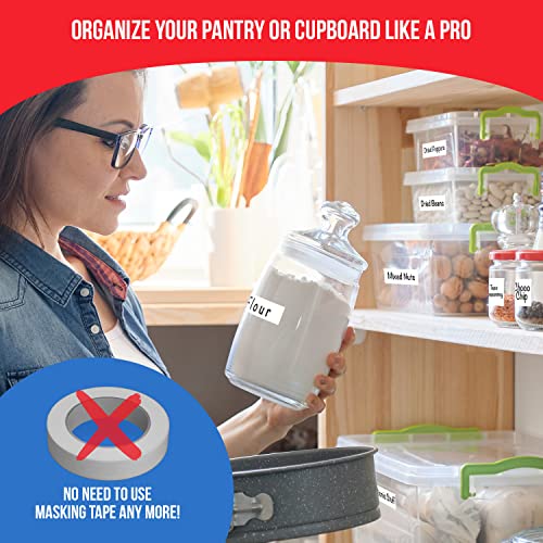 MESS Food Labels for Containers - Erasable Labels for Kitchens 96...