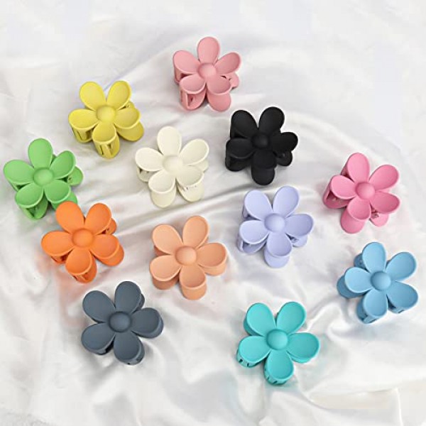 12 Pieces Flower Claw Clips Large Hair Jaw Clips for Women Girls T...