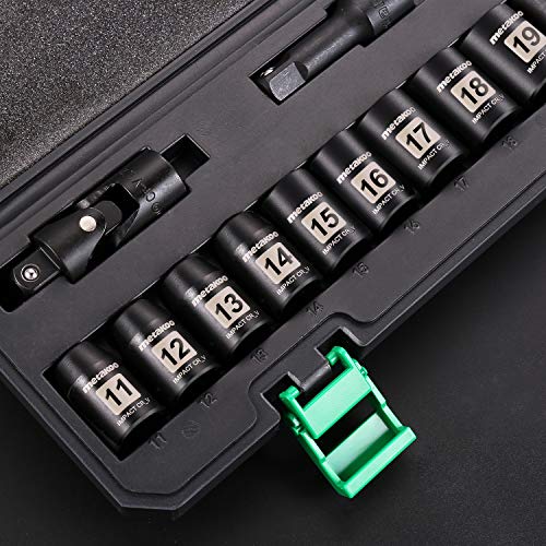 1/2 Impact Socket Set, METAKOO Drive Impact Socket Set, 17PCS Met...