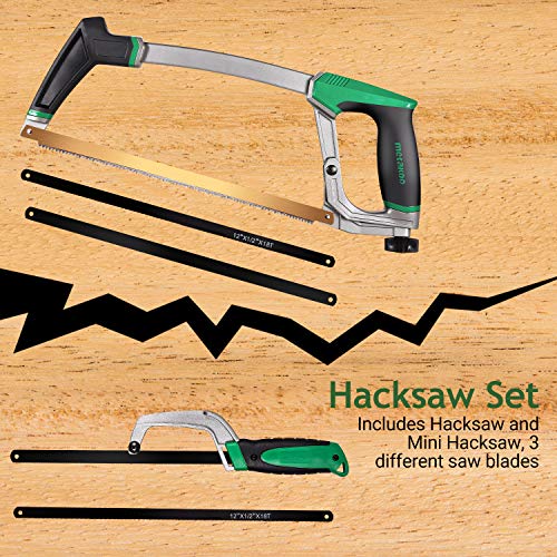 METAKOO Hacksaw, Handsaw with Mini Hacksaw and Hacksaw blades, Mul...