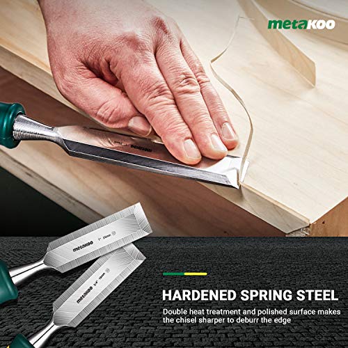METAKOO Wood Chisel Set, 4pcs - 1/4,1/2,3/4,1 Wood Chisel for ...