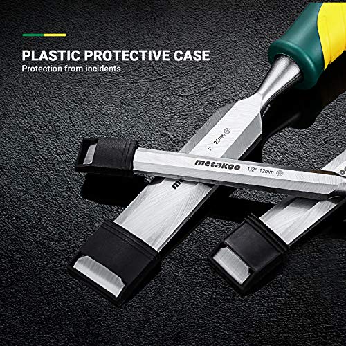METAKOO Wood Chisel Set, 4pcs - 1/4,1/2,3/4,1 Wood Chisel for ...