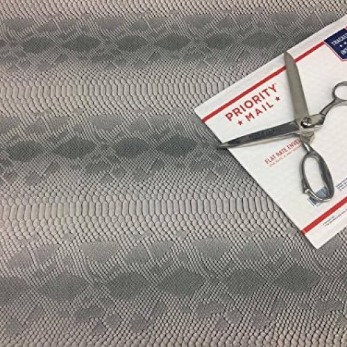 Vinyl Fabric Silver / gray Faux Viper Snake Skin Vinyl-faux Leathe...
