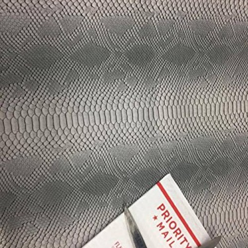 Vinyl Fabric Silver / gray Faux Viper Snake Skin Vinyl-faux Leathe...