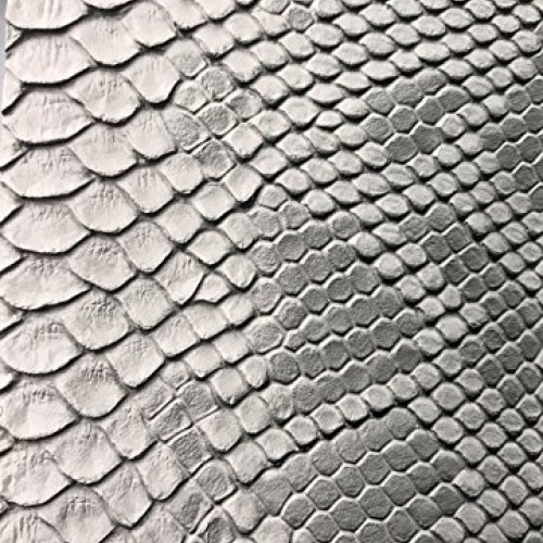 Vinyl Fabric Silver / gray Faux Viper Snake Skin Vinyl-faux Leathe...