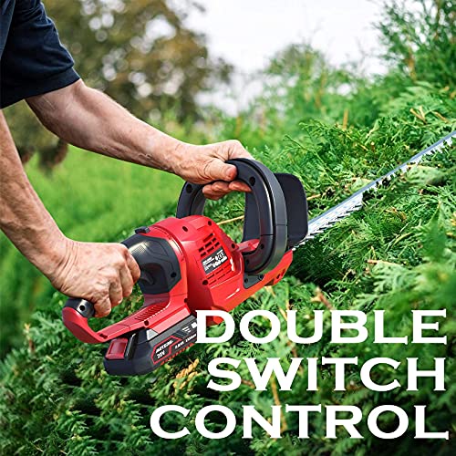 Meterk Cordless Hedge Trimmer, 20V Bush Trimmer 20-Inch Dual-Actio...