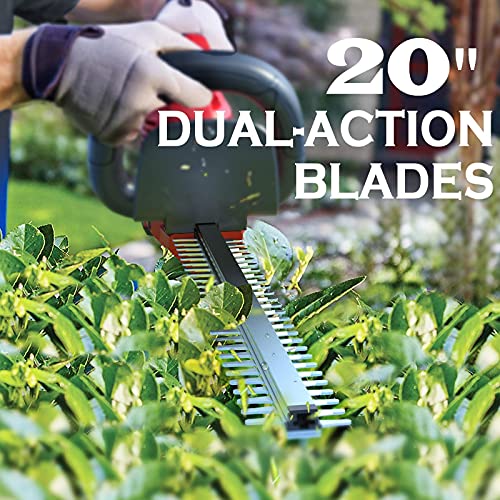 Meterk Cordless Hedge Trimmer, 20V Bush Trimmer 20-Inch Dual-Actio...