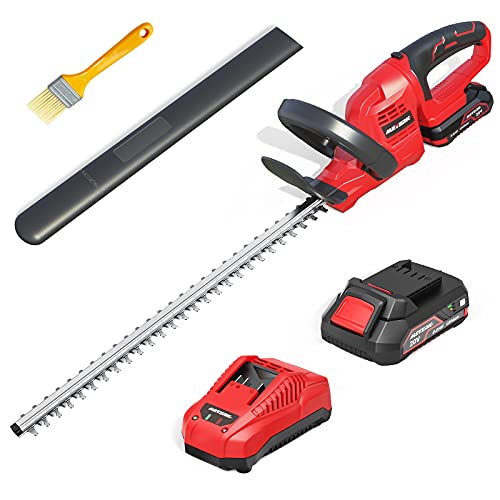 Meterk Cordless Hedge Trimmer, 20V Bush Trimmer 20-Inch Dual-Actio...