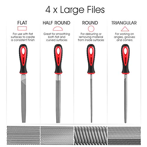 Needle File Set, Meterk 19pcs T12 Carbon Steel File Tool Set, 4 Fl...