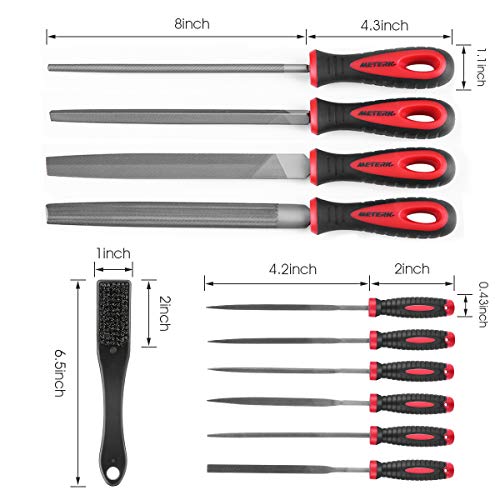 Needle File Set, Meterk 19pcs T12 Carbon Steel File Tool Set, 4 Fl...