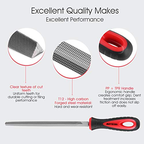 Needle File Set, Meterk 19pcs T12 Carbon Steel File Tool Set, 4 Fl...