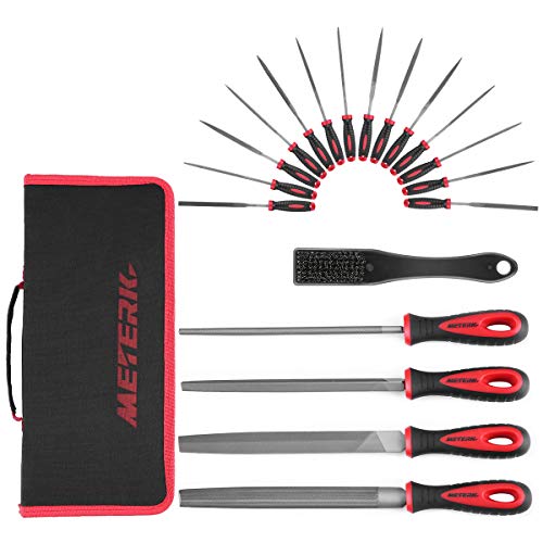 Needle File Set, Meterk 19pcs T12 Carbon Steel File Tool Set, 4 Fl...