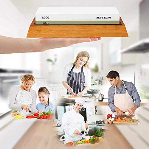 Sharpening Stone, Meterk Premium Whetstone Dual Side Grit 1000/600...