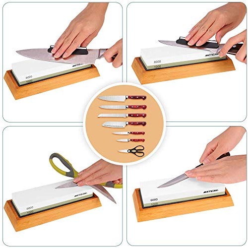 Sharpening Stone, Meterk Premium Whetstone Dual Side Grit 1000/600...