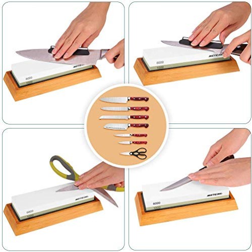 Sharpening Stone, Meterk Premium Whetstone Dual Side Grit 1000/600...