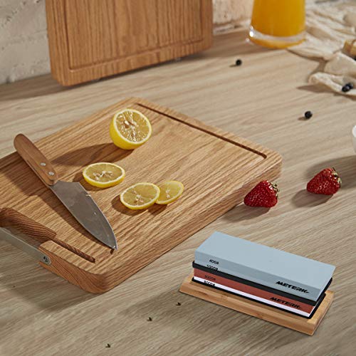 Sharpening Stone Set, Meterk Whetstone 4 Side Grit 400/1000 3000/8...