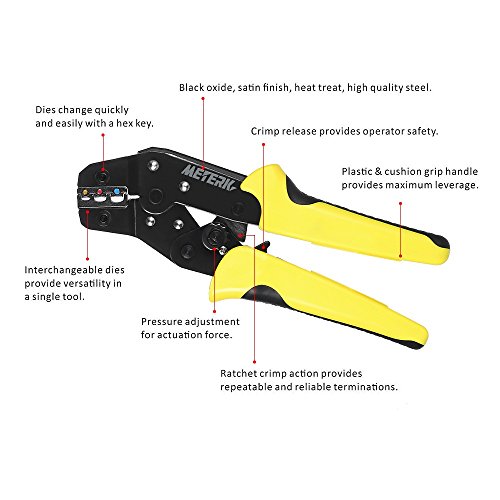 Wire Stripper and Crimping Tool Meterk 0.14-6mm² Adjustable Crimpi...