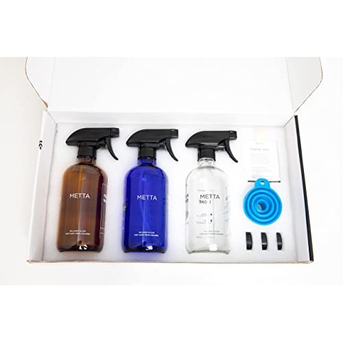 Premium Empty glass Spray Bottles for cleaning solutions with 09 C...