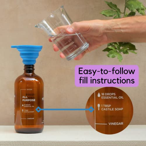 Premium Empty glass Spray Bottles for cleaning solutions with 09 C...