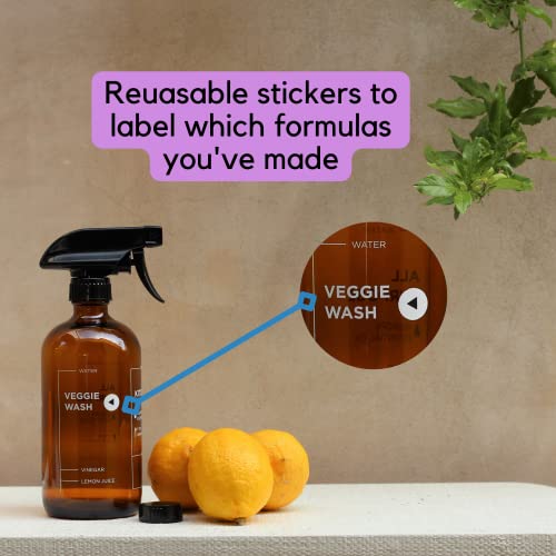 Premium Empty glass Spray Bottles for cleaning solutions with 09 C...