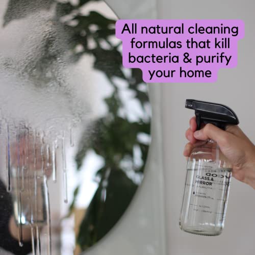 Premium Empty glass Spray Bottles for cleaning solutions with 09 C...