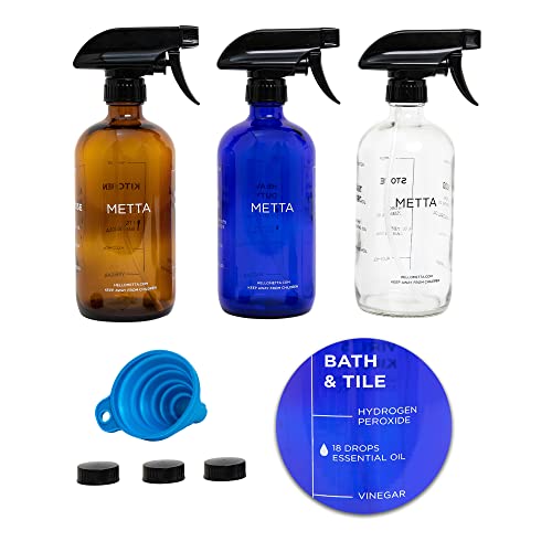 Premium Empty glass Spray Bottles for cleaning solutions with 09 C...