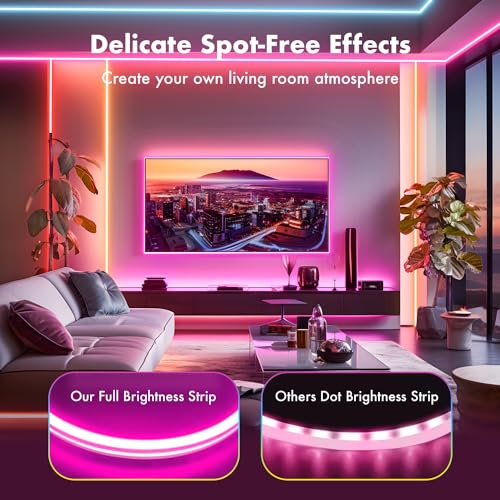 MFWW Neon Rope Lights, 32.8FT RGB LED Strip Lights App Control,IR ...