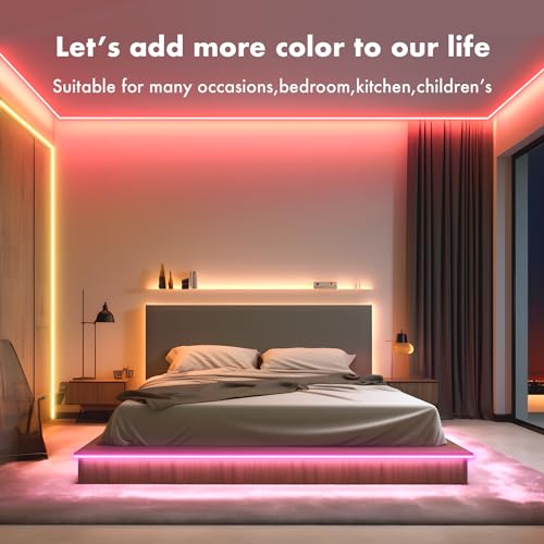 MFWW Neon Rope Lights, 32.8FT RGB LED Strip Lights App Control,IR ...