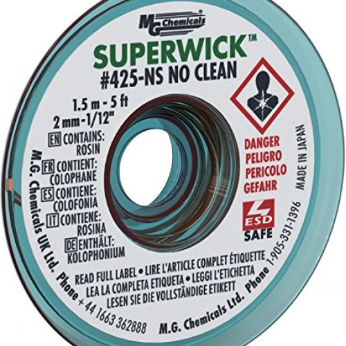 MG Chemicals #3 No Clean Super Wick Desoldering Braid, 0.075 Widt...
