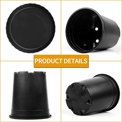 Mhonniwa 1 Gallon Nursery Pots for Plants 12 Set 6.3 Inch Plastic ...