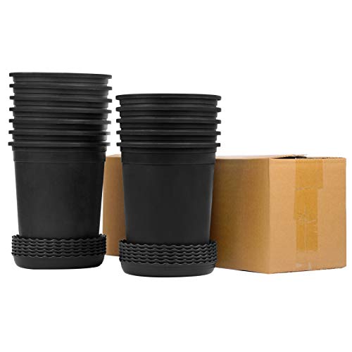 Mhonniwa 1 Gallon Nursery Pots for Plants 12 Set 6.3 Inch Plastic ...