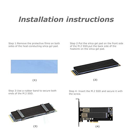 Dual M.2 PCIE Adapter for SATA or PCIE NVMe SSD with Advanced Heat...
