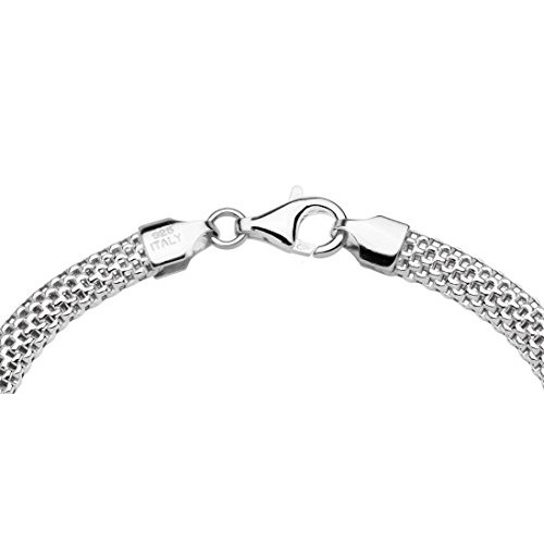 Miabella 925 Sterling Silver Italian 5mm Mesh Link Chain Bracelet ...