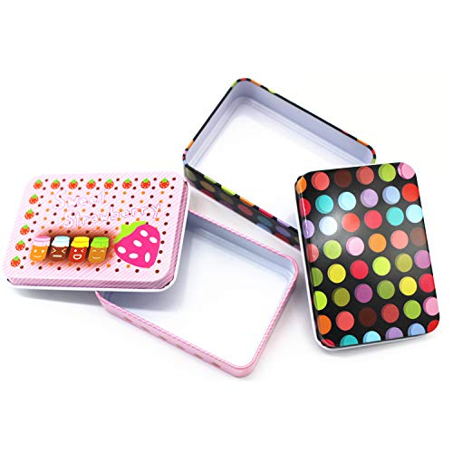 MIAO JIN 8 Pack Mini Rectangular Cute Pattern Storage Box Case for...