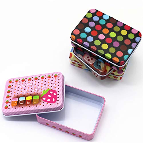 MIAO JIN 8 Pack Mini Rectangular Cute Pattern Storage Box Case for...