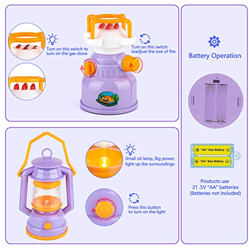 MIBOTE Kids Camping Tent Set Toys, 45pcs Pop Up Play Tent with Cam...