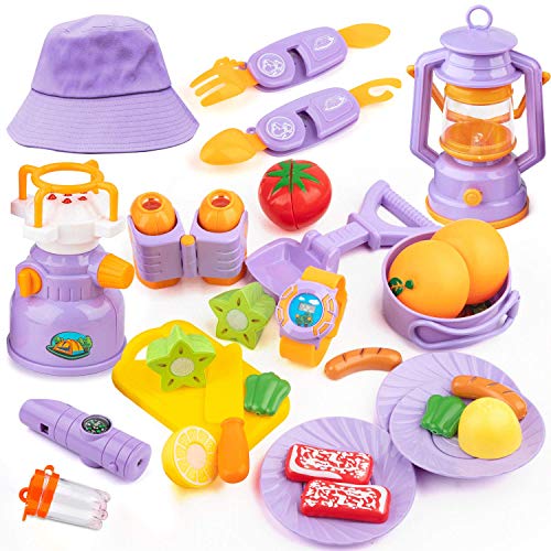 MIBOTE Kids Camping Tent Set Toys, 45pcs Pop Up Play Tent with Cam...