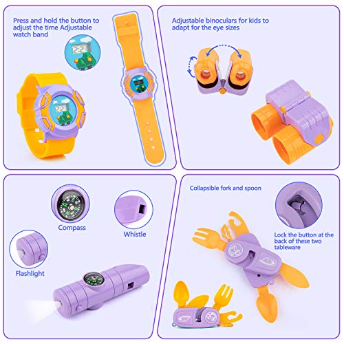 MIBOTE Kids Camping Tent Set Toys, 45pcs Pop Up Play Tent with Cam...