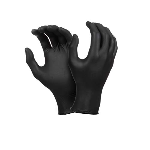 Microflex MK-296 Black Disposable Nitrile Gloves, Latex-Free, Powd...