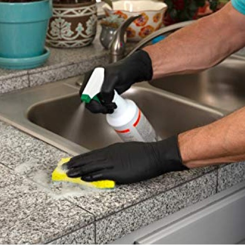 Microflex MK-296 Black Disposable Nitrile Gloves, Latex-Free, Powd...