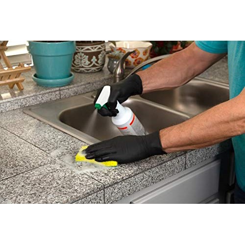 Microflex MK-296 Black Disposable Nitrile Gloves, Latex-Free, Powd...