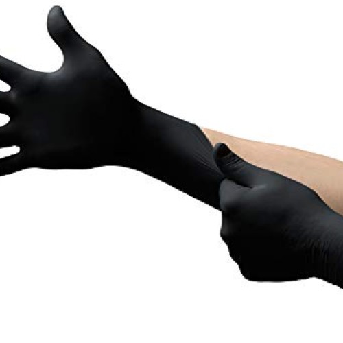 Microflex MK-296 Black Disposable Nitrile Gloves, Latex-Free, Powd...