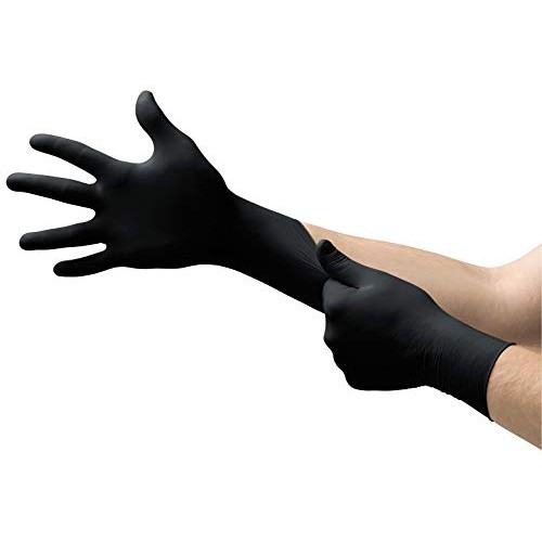 Microflex MK-296 Black Disposable Nitrile Gloves, Latex-Free, Powd...