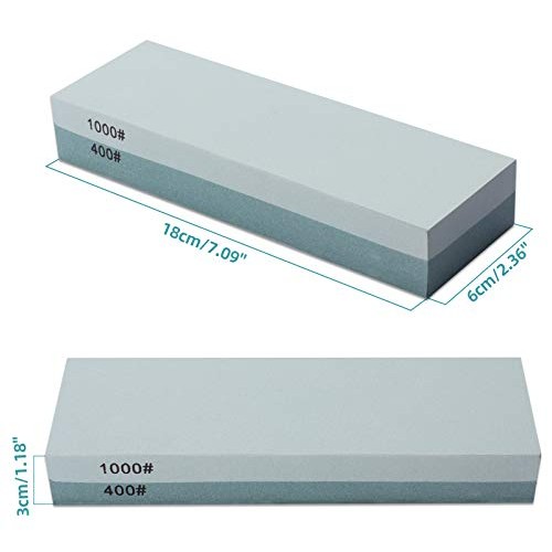 Sharpening Stone Whetstone Set 2 Side Grit 400/1000 Kitchen Knife ...
