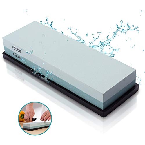 Sharpening Stone Whetstone Set 2 Side Grit 400/1000 Kitchen Knife ...